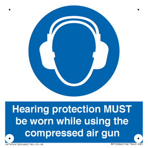 Hearing protection MUST be worn while using the compressed air gun